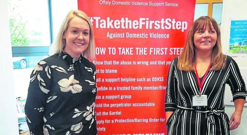 Councillor Clare Claffey and Anne Clarke of ODVSS. Anne said many victims of domestic abuse are from middle and high income families. 