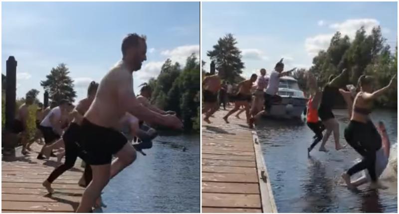 WATCH: Cop this? Gardaí take the plunge in Offaly for great reason