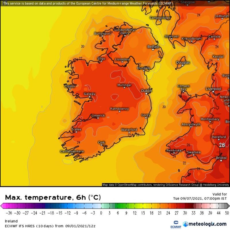 Hot weather predicted for next week