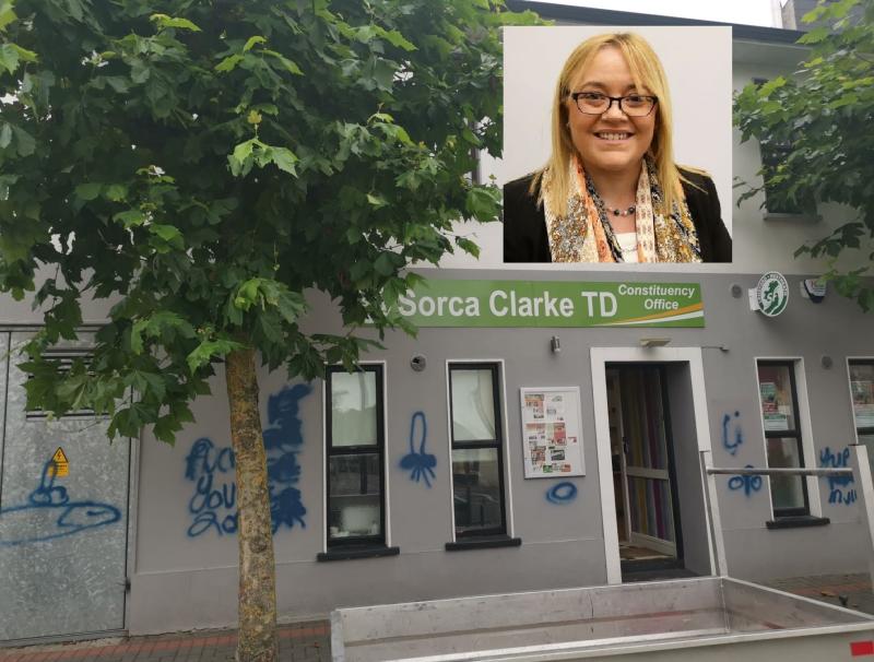 Midlands TD angered by intimidating graffiti attack on her office 