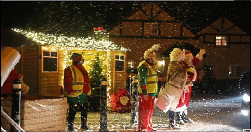 Birr Christmas Lights drive-by Santa