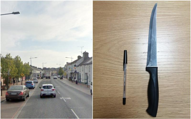 Woman arrested carrying large knife on Offaly street 