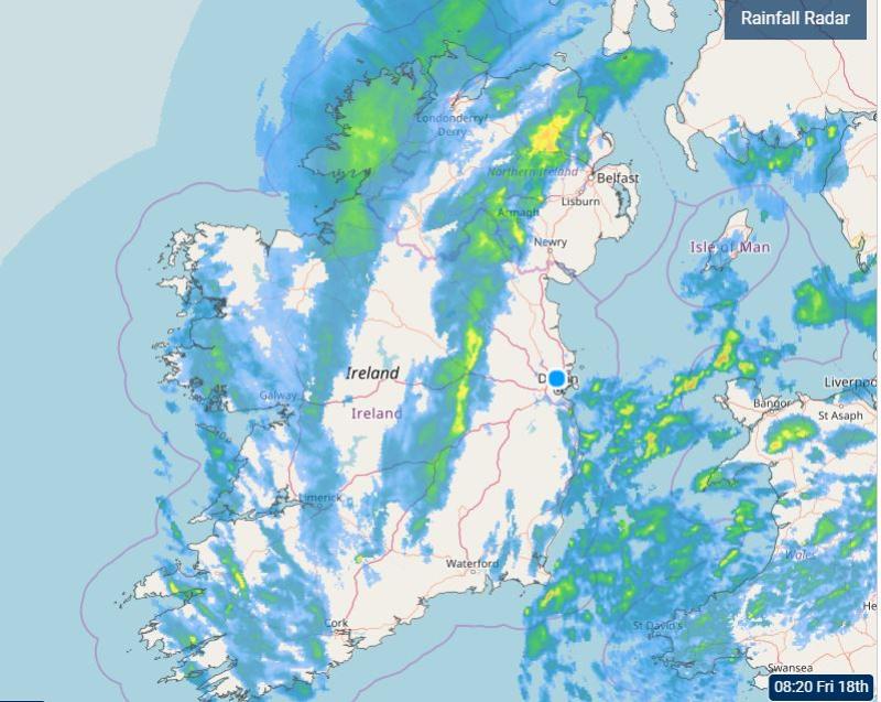 Snow in parts of Offaly this morning as Weather Warnings remains in place for Storm Eunice