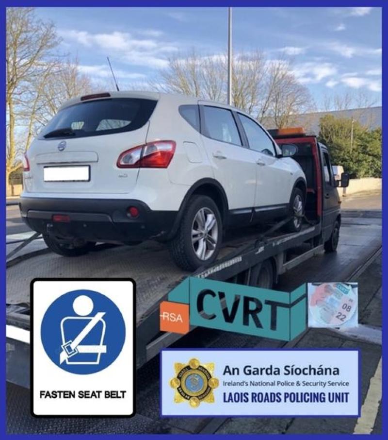 Another recovery truck in the Midlands carrying a car seized by gardai