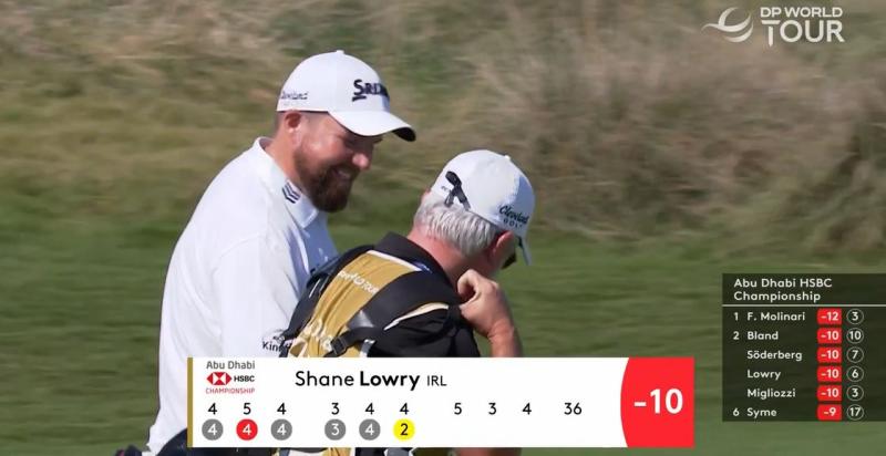 WATCH: Shane Lowry holes out from the fairway for spectacular eagle at Abu Dhabi HSBC Championship