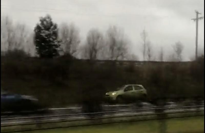 WATCH: Shocking footage of car driving wrong way on Laois motorway