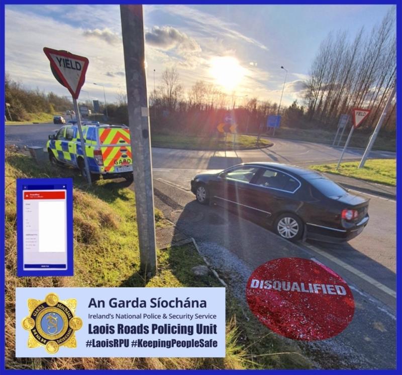 Gardai say driver stopped outside Portlaoise disqualified 27 times 