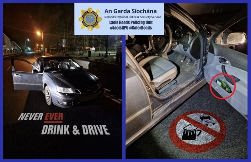 Laois Gardai say driver drinking beer behind the wheel