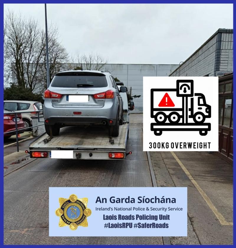 Gardai fine tow truck operator in the Midlands