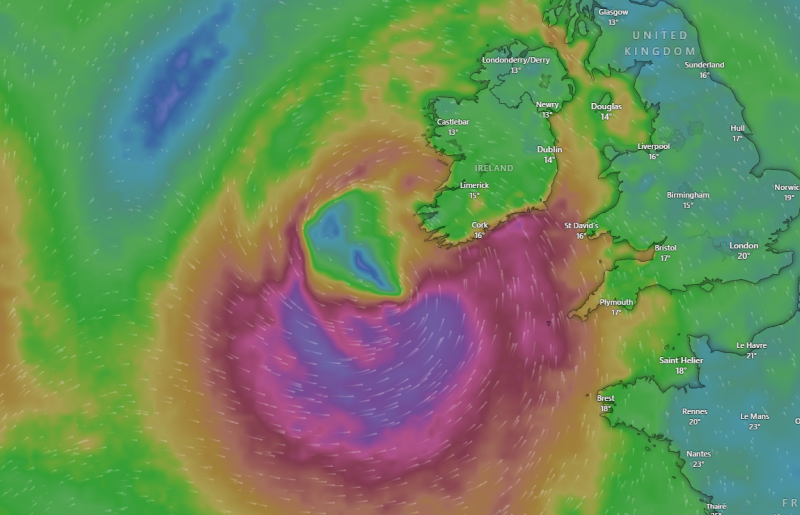 Offaly included in brutal Storm Agnes weather warning by Met Eireann 
