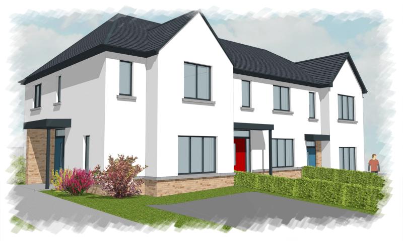 An image of some of the houses planned to be built at the Banagher Road in Birr.