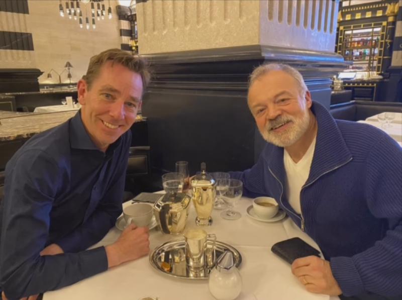 Ryan Tubridy enjoys lunch in prestigious London restaurant with new colleague Graham Norton