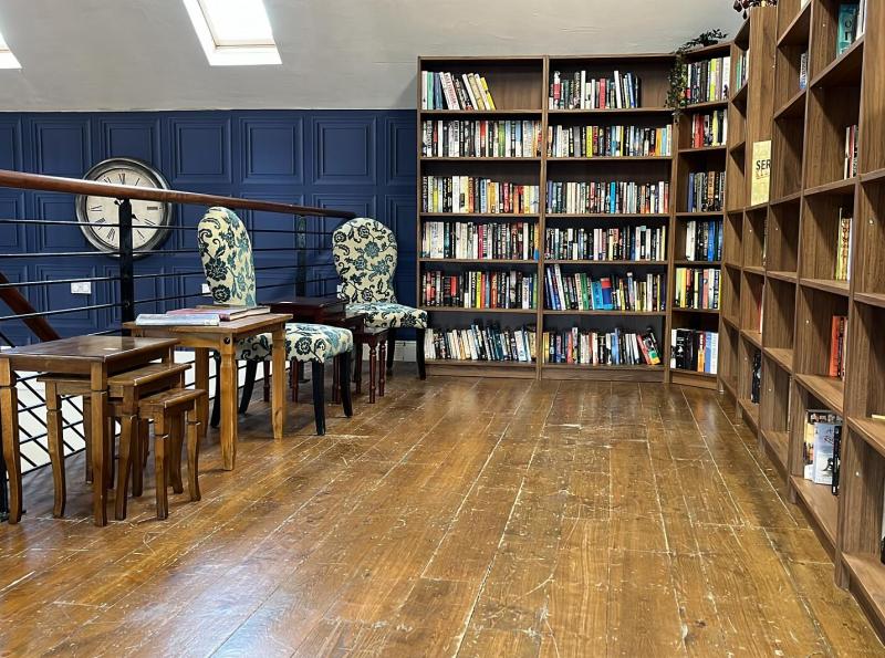 A section of Tullamore's newest bookstore at Vincent's shop