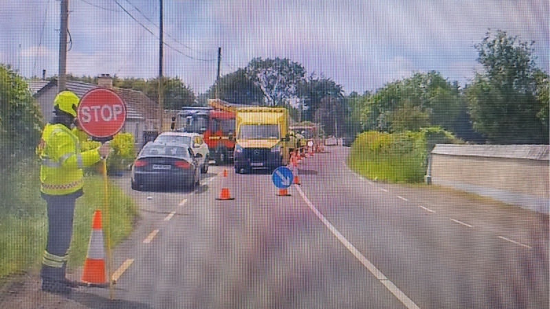 Gardaí rush to scene of two-car crash in Offaly where vehicle flipped over
