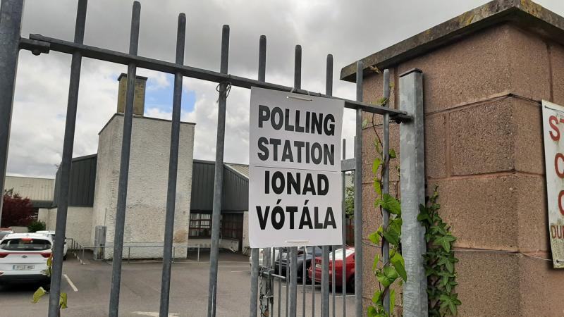 Polling station sign