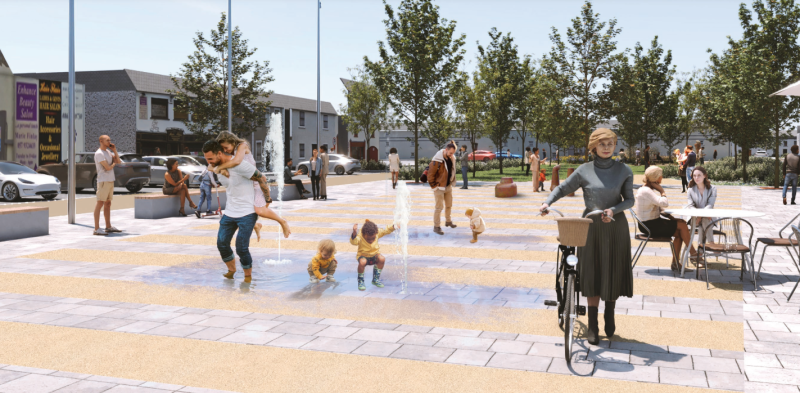 An image of how Market Square could look in the future . The draft plan is now available for public viewing