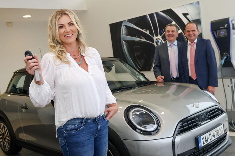Sharon Grant from Birr, Co. Offaly winner of a Mini Cooper Classic as part of the &lsquo;Win a BMW&rsquo; Raffle. PICTURE: Martina Regan