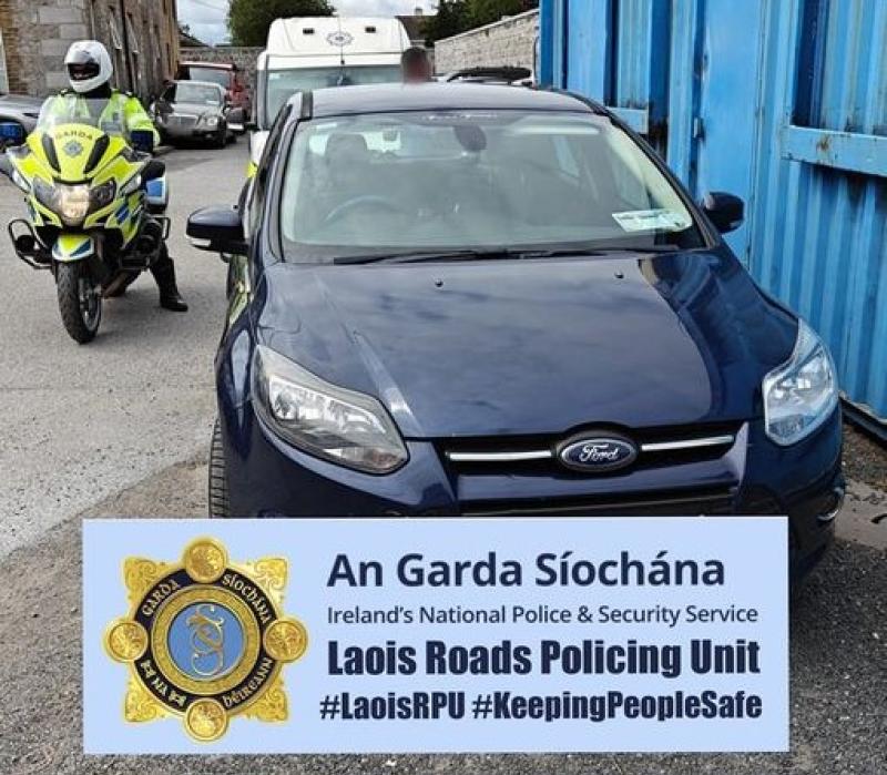 Gardaí gave chase before the car(pictured here) was abandoned. Picture Credit Laois Offaly Gardai