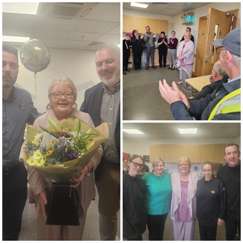 Surprise celebration for 50 years of service at Offaly Dunnes Stores