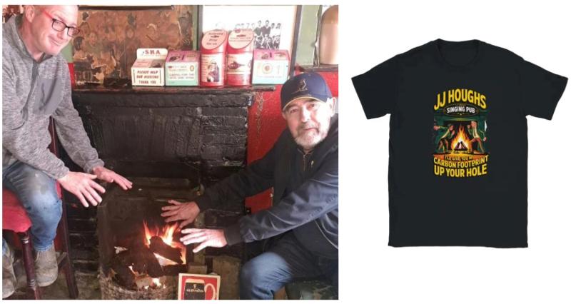 Offaly pub's brilliant 'I'll give you my carbon footprint up the hole' comeback now on a t-shirt