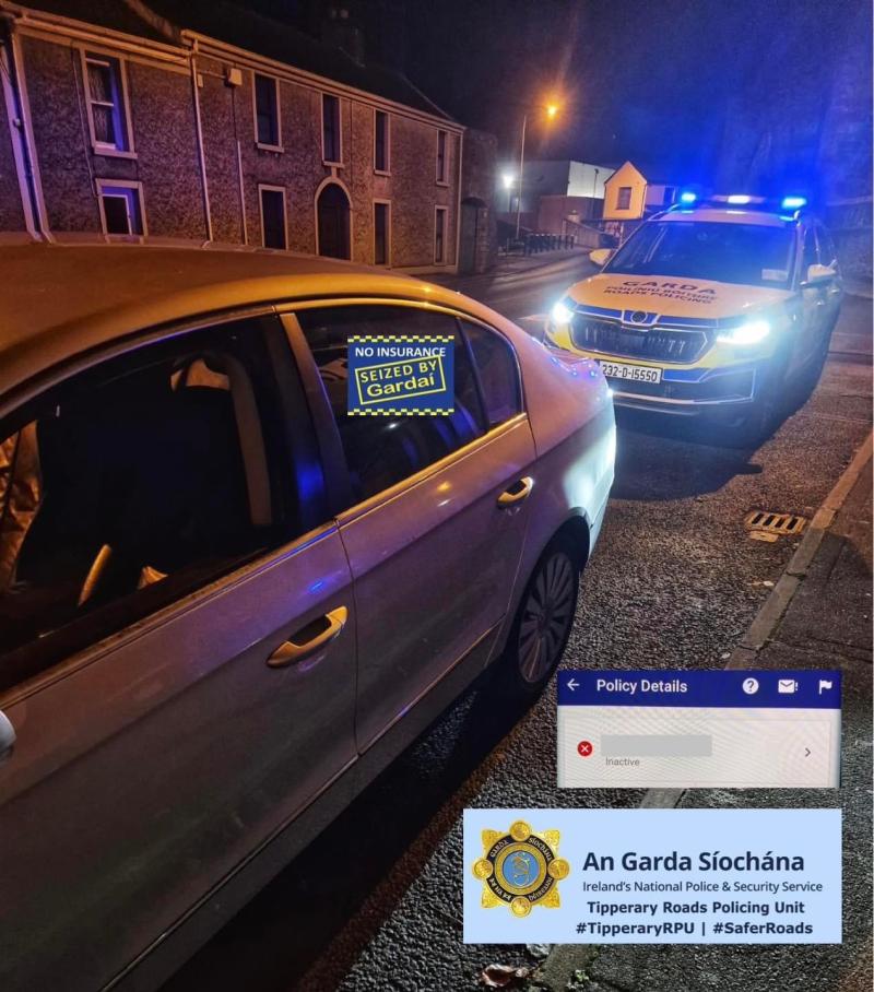 Gardaí seize car in Roscrea town centre for serious offence