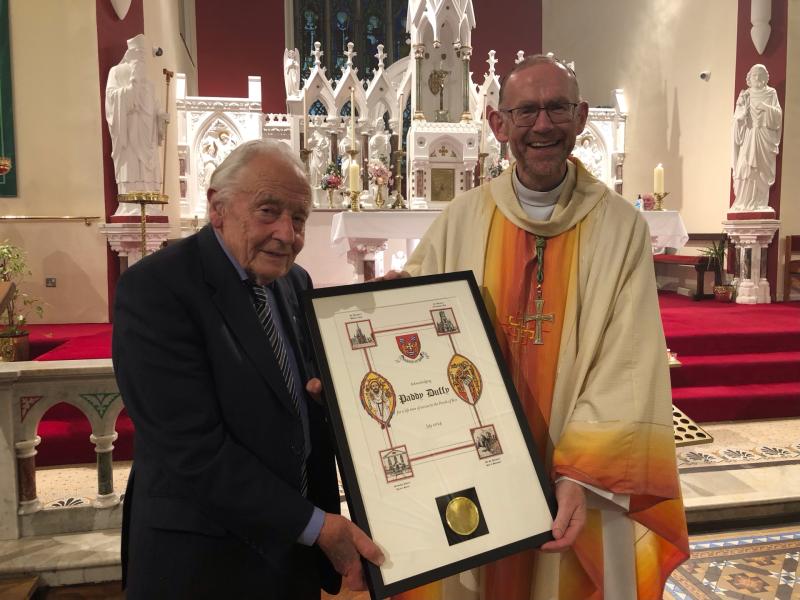 Offaly man presented with special medal by Bishop of Killaloe