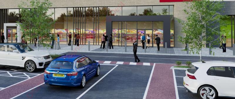 A computer generated image of the proposed new supermarket 