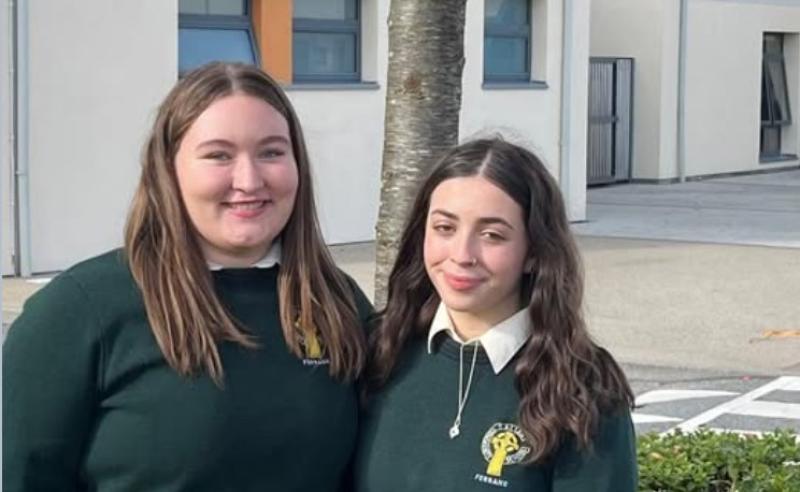 Ava Murray (left) and Grace Fallon, competing in the  BT Young Scientist & Technology Exhibition