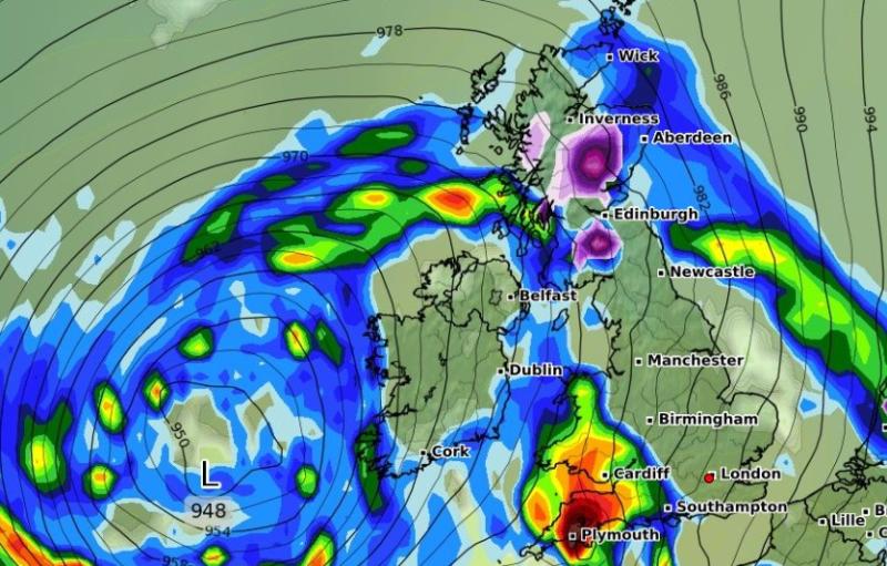 High-Quality Met Éireann Issues Yellow Rain, Wind, Snow Warnings Scene Illustration