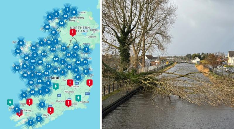 ESB map shows huge extent of power outages still in Ireland after Storm Eowyn
