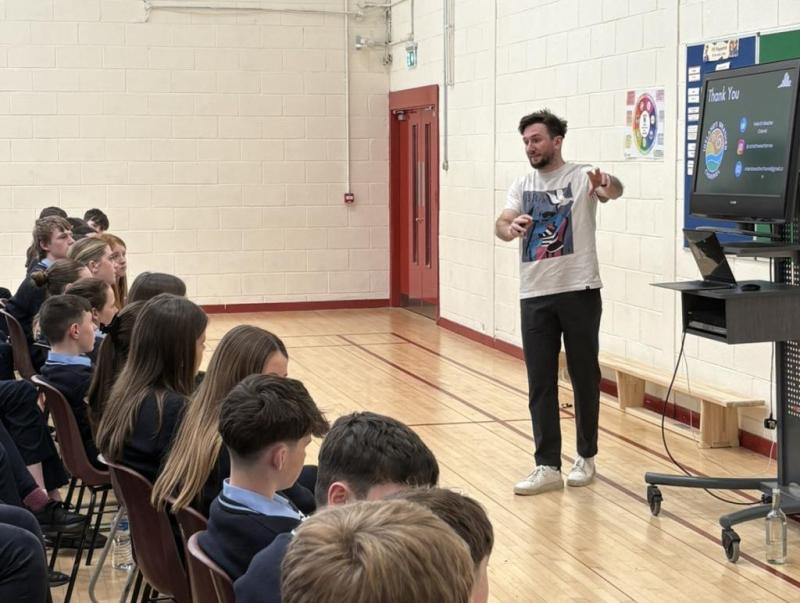 Cathal Nolan visits Offaly school for Geography and History Week 