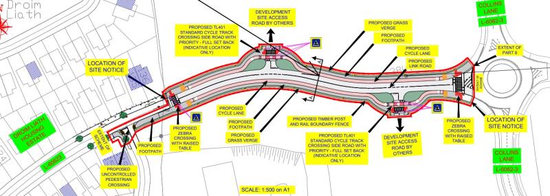 The route for Collins Lane Permeability Link