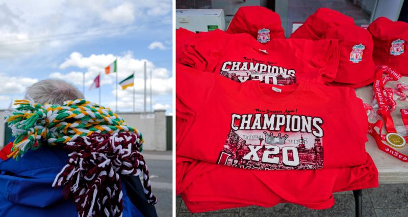 Unexpected items on sale with hats and scarves outside Offaly's game with Galway