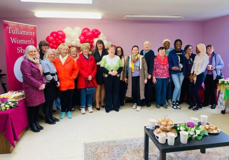 Members of Tullamore Women's Shed celebrating three years. Also included are Molly Buckley and county council members 
