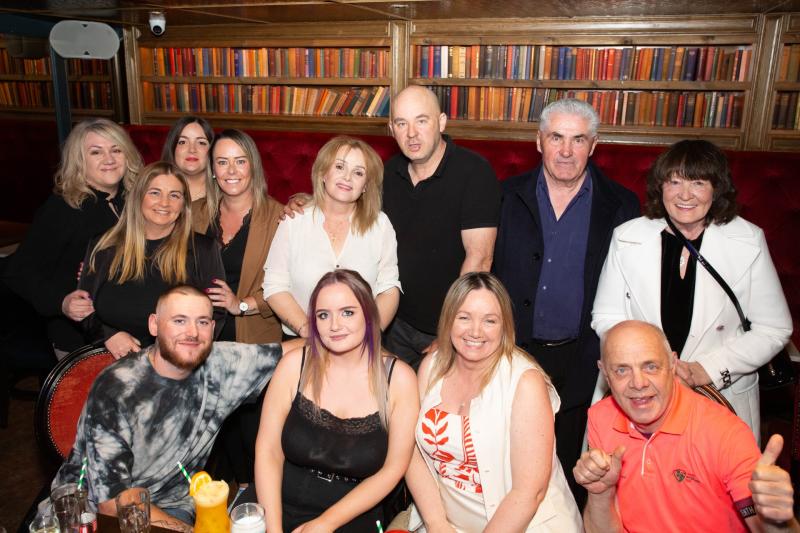 Siobhan Ronan (Back-centre) celebrating her birthday with friends and family in The Bridge House on Saturday night. 