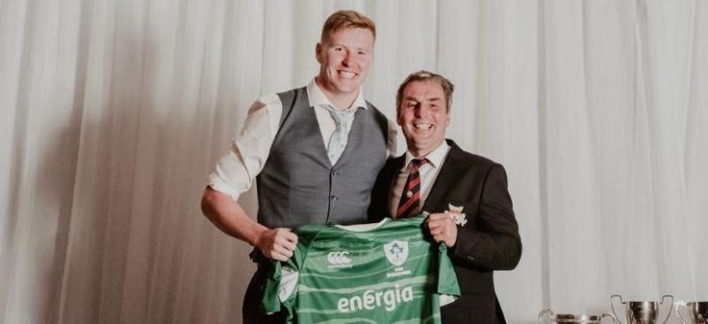Offaly Rugby Club presented with Irish jersey by former player