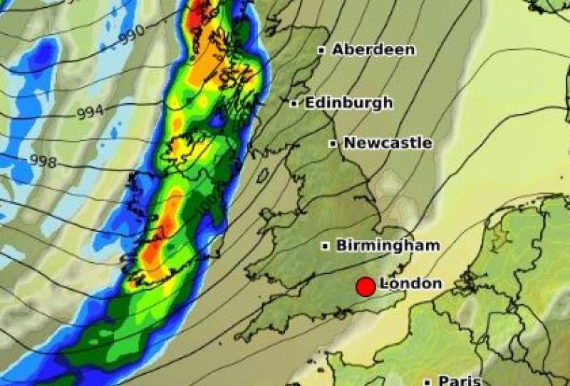 ALERT: Met Eireann Rain Warning issued for parts of Ireland for Bank Holiday Monday