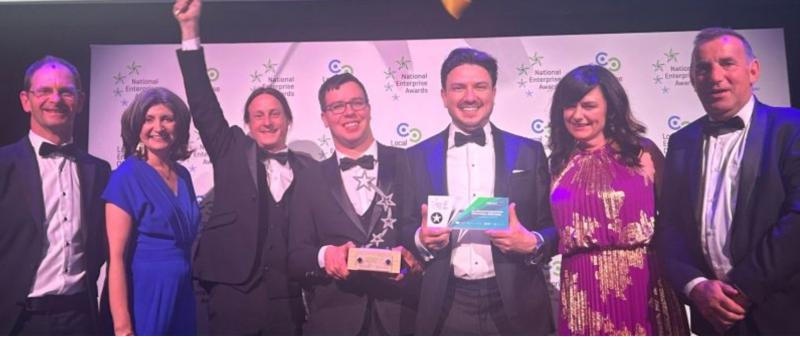 Decontamination Technical Services Ltd with Councillor Oliver Bryant, Orla Martin LEO and others at the National Enterprise Awards 