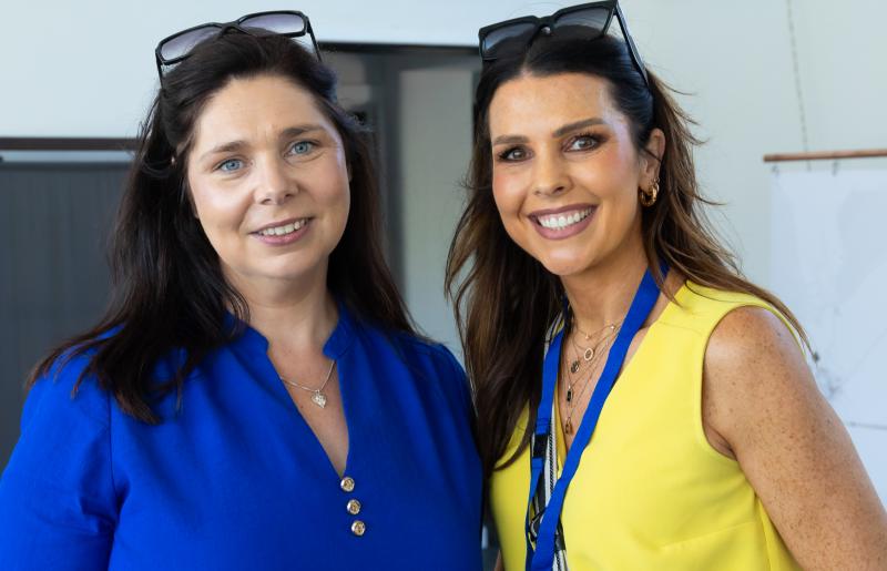 Cathriona Duggen with Breena Cooper at the launch of Bog Bothy in Clara 