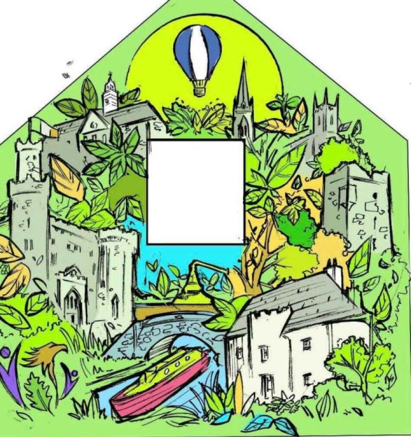 This is the early sketch for a mural proposed for a building in Tullamore 