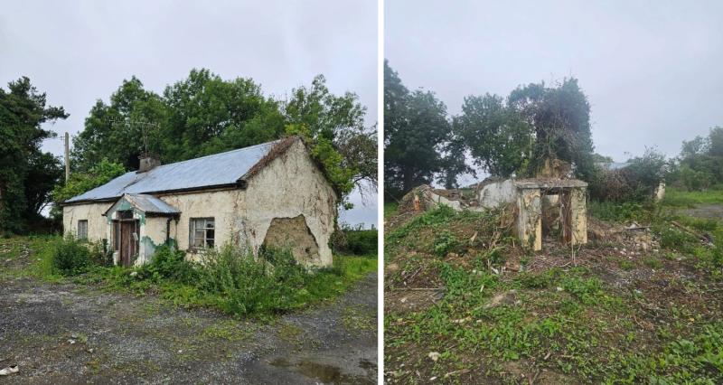 Site with two derelict cottages in Offaly for sale for eye-popping price