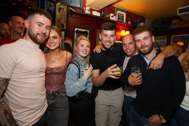 Evan Gorman (left) celebrating his birthday with friends in The Brewery Tap