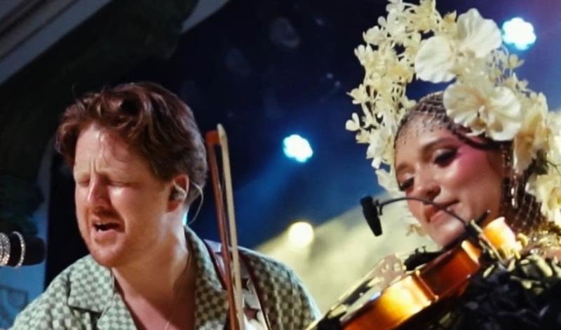 Jamie McKeogh with Sierra Ferrell onstage at Metro, Chicago 