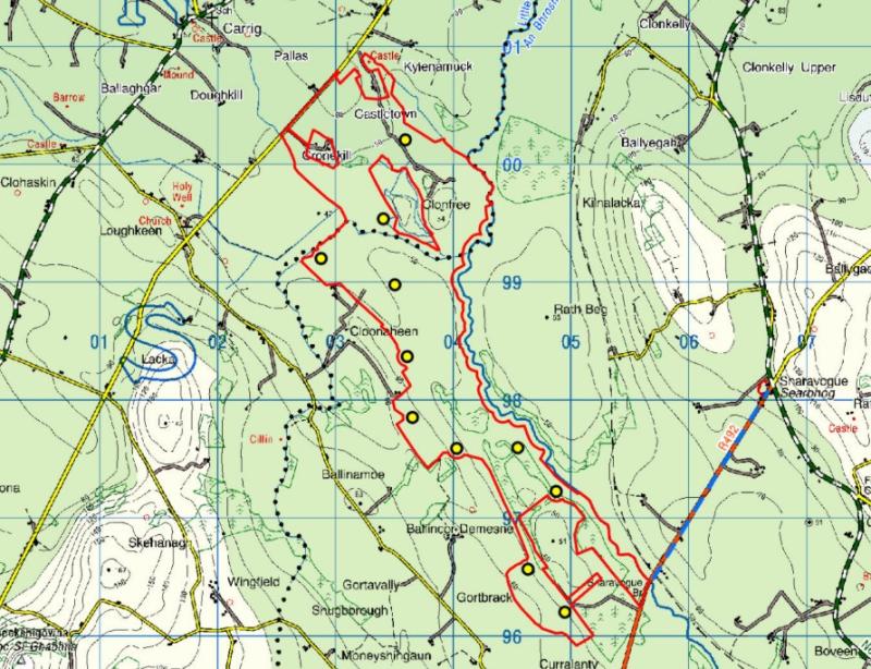 proposed ballincor wind farm near Birr