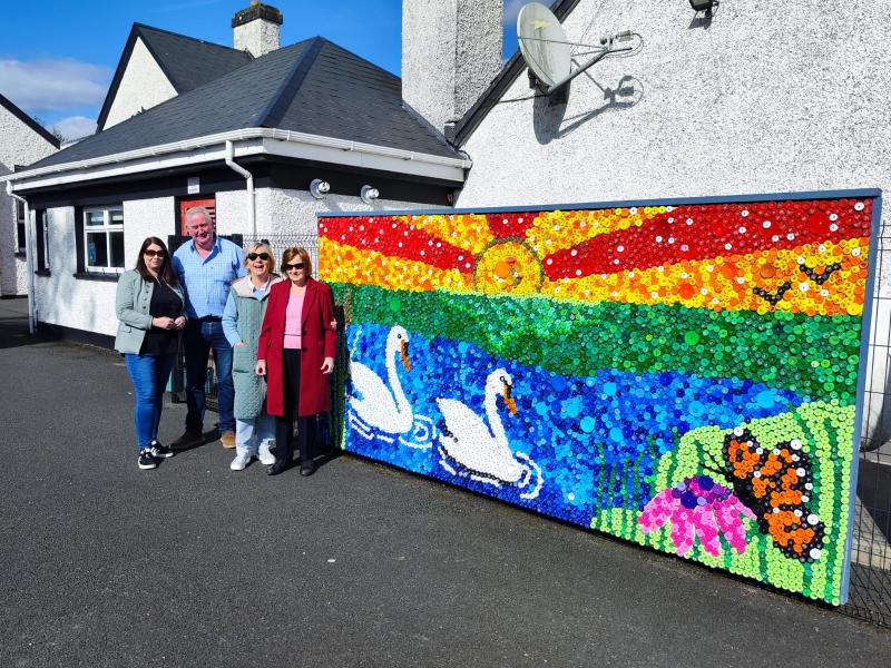 Stunning local mural crafted from over 5,000 recycled plastic bottle tops unveiled  