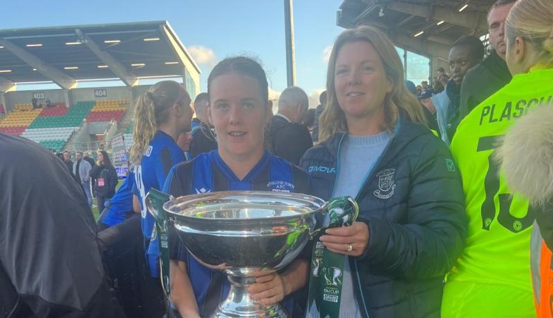 Offaly women celebrate as Athlone Town complete league and cup double