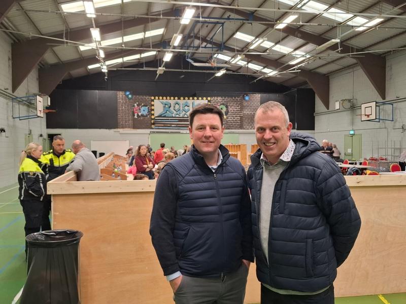 Deputy John Clendennen and Cllr Peter Ormond at the count centre in Birr