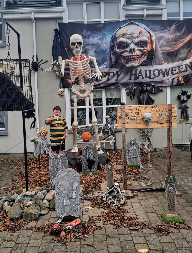 Spooktacular Offaly Halloween house featured spectacular 12 foot tall skeleton