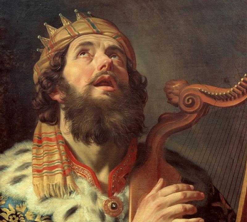 King David playing the harp