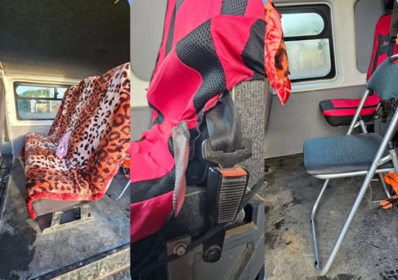 Ford Transit interior no seat belts